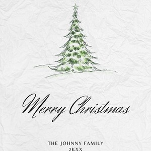Minimalistische Weihnachtskarte, digitales Weihnachten, bearbeitbare digitale und druckbare Weihnachtskarte, Saisonurlaubswunsch, Weihnachtsfamilienpostkarte