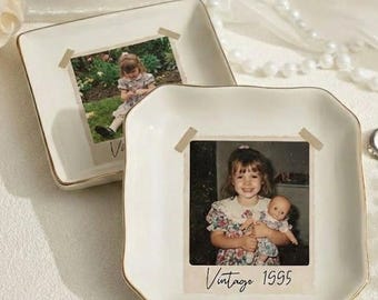 Porta-joias personalizado com foto vintage, presente para formandos, lembrancinhas para festa de formatura, porta-anéis retrô personalizado com foto, porta-anéis personalizado para formandos.