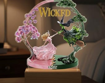 Personalized Wicked Fantasy LED Night Light, Gift for Movie Fans