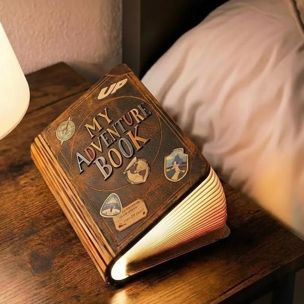 Up Movie Book Lamp, My Adventure Book Light, Disney Pixar Up Inspired Design, LED Foldable Book Light, Adventure Romance Night Light