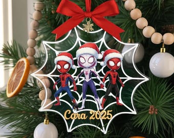 Personalize Spidey And His Amazing Friends Christmas Ornament, Spider Birthday Gift For Kid, Spiderman Ornament, Spidey Christmas Ornament