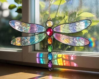 Dragonfly Suncatcher, Dragonfly Window Hanging, Nature Suncatcher, Dragonfly Ornament, Gift for Plant Lover, Garden Decor