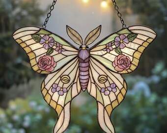 Luna Moth Butterfly Acrylic Suncatcher, Butterfly Acrylic Ornament