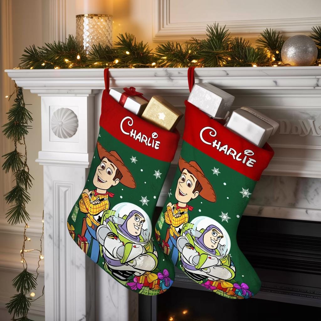Discover Personalized Toy Story Christmas Stocking, Toy Story Land Stocking, Toy Story Movie Gift, Stocking With Name, Disneyland Family Stockings