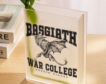 Basgiath War College Book Vase, Fourth Wing Acrylic Bookvase, Fantasy Book Lover Decor, Fourth Wing Bookshelf Decor, Bookish Gift