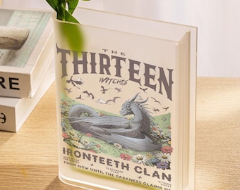 The Thirteen Acrylic Book Vase, Crescent City Acrylic Vase, Valkyrie, Fantasy Flower Vase, Acotar Book Shaped Vase, Book Nook Decor