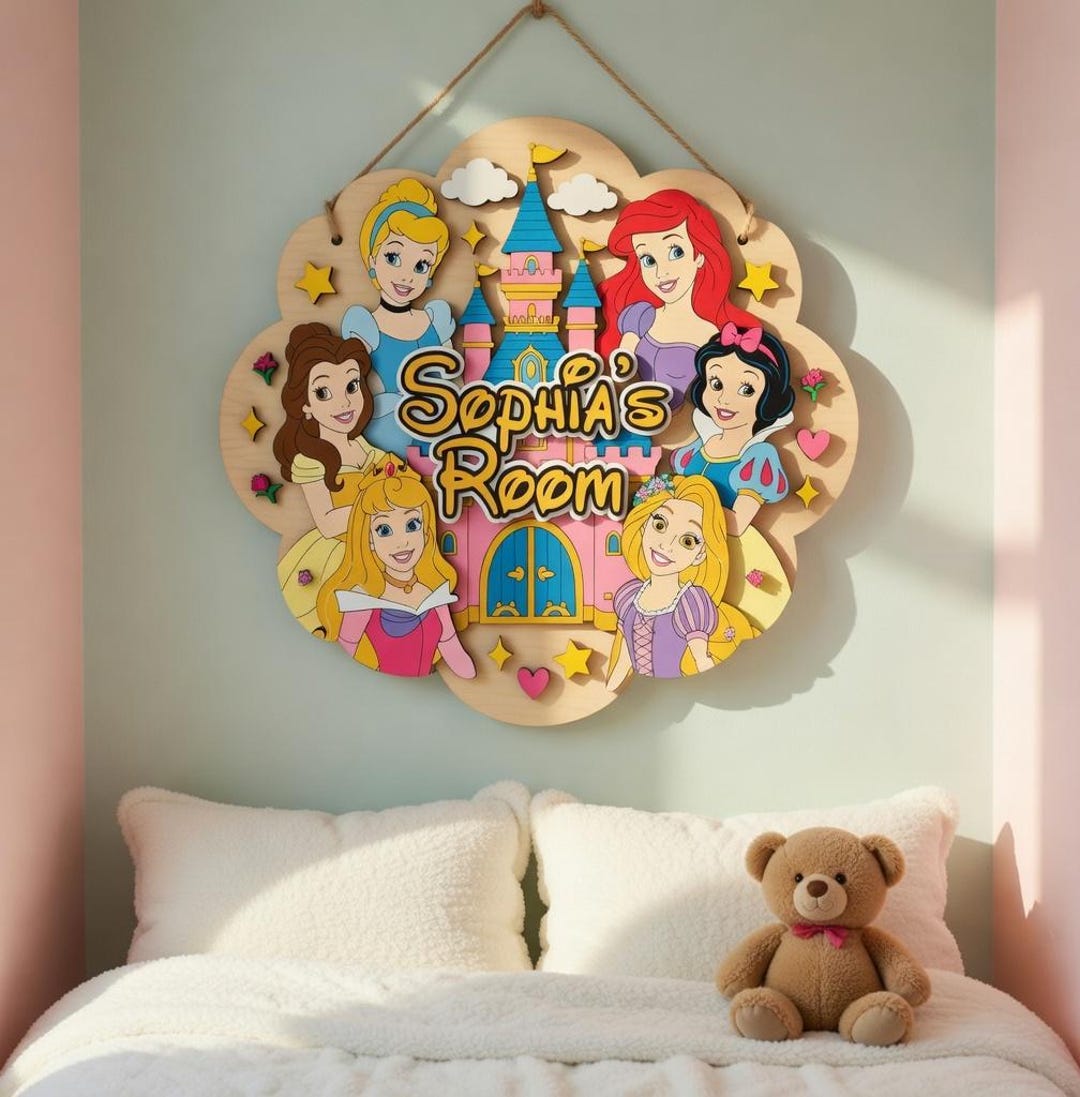 Princess Room Loading Sign Personalized Princess Room Sign, Custom Name Disney Door Hanger, Castle ...