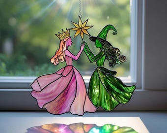 Elphaba and Glinda Suncatcher, Wicked Musical Decor, Witch Art, Wizard of Oz Gift, Fantasy Window Decoration, Wicked 2025 Ornament