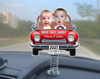 Personalisierte neue Vater Geschenk für Papa, benutzerdefinierte Kinder Foto Visier Clip, Drive Safe Daddy Auto Sonnenblende Clip, Drive Safe Geschenk für Papa, Auto-Dekor