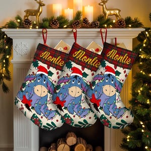 Personalized Eeyore Winnie the Pooh Stocking, Disney Christmas Stocking, Stocking With Name, Christmas Decoration