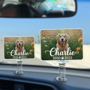 ペットメモリアル写真カーバイザークリップ、愛犬パパへのギフト、ペットカーアクセサリー、愛犬バイザークリップ、カスタムカーバイザー写真クリップ、永遠の愛