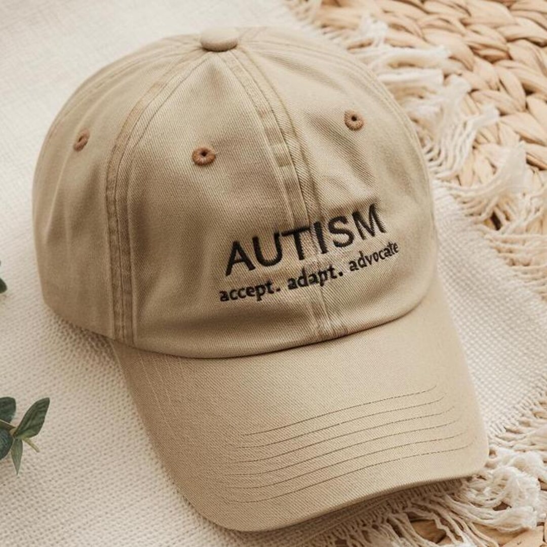 Autism Embroidered Hat, Minimalist Embroidered Hat, Accept Adapt ...