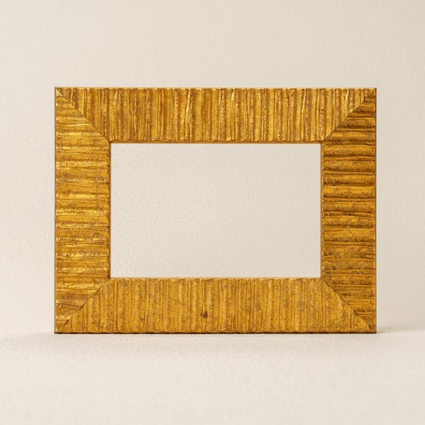 Modern Gold Rippled Wood Picture Frame, Textured Wave Home Decor, Hand-Crafted, Custom Sizes - 4×6 5×7 6×8