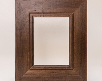 Classic Walnut Finish Wood Picture Frame, Wide Beveled Edge, Modern Frame for Photo & Artwork, Minimalist Wall Decor, Custom Framing
