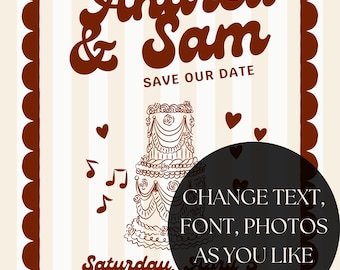 Save the date | Retro save the date | Vintage Save the date | Customizable | Personalized