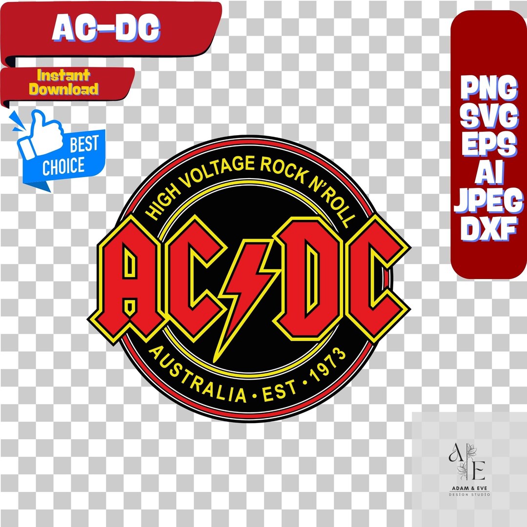 AC DC Svg, ACDC Svg, Vector File Vingtage Hard Rock Svg, Cricut, Rock ...