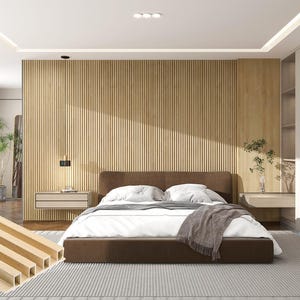 3D Wood Slat Wall Panels – Flexible Acoustic Wood Veneer for DIY Accent Walls & Ceilings – Modern, Eco‑Friendly Decorative Wall Panel