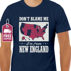 Camiseta de Nueva Inglaterra, mapa político electoral, regalo para los habitantes de Nueva Inglaterra, camiseta de votante demócrata, camiseta de protesta liberal, camiseta demócrata azul de Boston