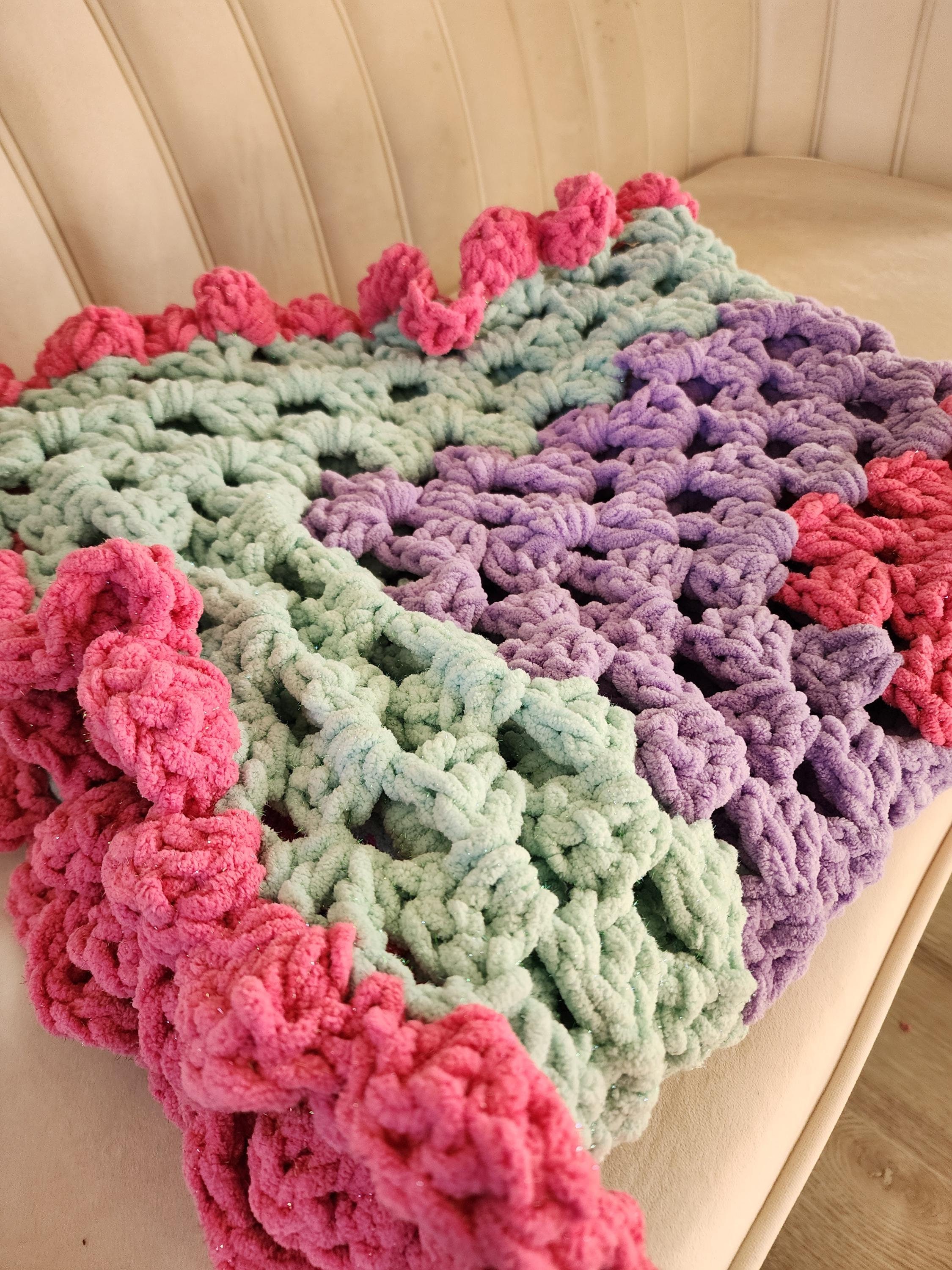 Super soft chunky yarn luxury crochet baby blankets various colors
