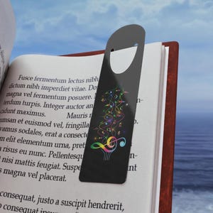 Music Metal Bookmark: Unique Reader Gift, Note Design