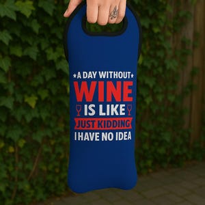 Wine Tote Bag - Great for Gifts, Wine Lovers, Parties, Birthdays, Bachelorette, Wine Enthusiasts