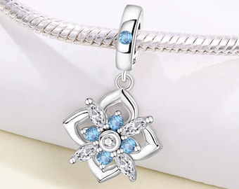 Brand New! Pandora Blue Blossom Dangle Charm 790667C02 - Etsy