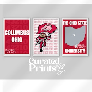 Ohio State University OSU Dorm wall art digital Print 3 Pack #1