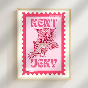 University of Kentucky, Wall art, Dorm art, College art, Pink Ticket Wildcat