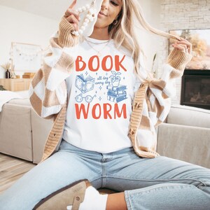 Comfort Colors® Bookworm Shirt, Booktrovert Shirt, Book Lover Gift, Book Shirts For Women, Bookish Gifts, Reading Shirt, Librarian Gift