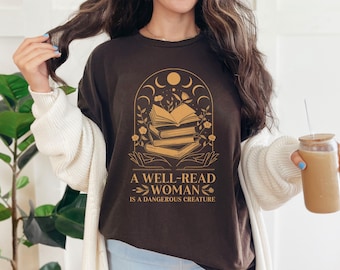 T-shirt amateur de livres, t-shirt vintage pour femme bien lue
