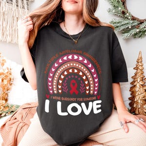 Multiple Myelom-Bewusstseins-T-Shirt, ich trage Burgund für jemanden, den ich liebe, Burgunder-Band, Unterstützungskrebs, herzliches Krebs-Bewusstseins-Shirt