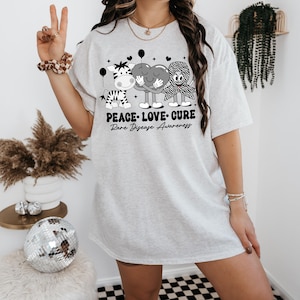 Rare Disease Awareness T-Shirt, Cute Zebra, Heart, and Ribbon Advocacy Graphic Tee