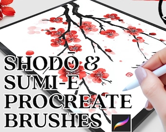 50 pinceles Procreate Shodō & Sumi-e: Set de pinceles de pintura y caligrafía japonesa