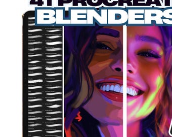 41 Procreate Blender Brushes: Seamless Blending (Digital Download)