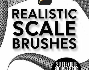Realistic Scale Brushes for Procreate – 20 Brushes (40 Total with Tapered Versions)