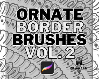 20 Seamless Ornate Borders Brushes Vol.2 for Procreate