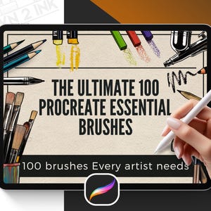 100 Procreate Artist Brushes – Pencils, Markers, Paint, Pastels, Charcoal, Calligraphy, Blenders & Textures | Ultimate Artist Brush Pack