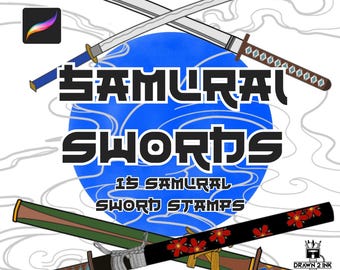 Samurai Sword Parts for Procreate | Katana, Ninjato, Tanto & Odachi Stamps