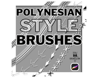 Polynesian Repeater Brush Set for Procreate – 28 Tribal Pattern Brushes for Tattoo Design & Linework