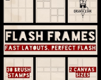 Tattoo Flash Frames Brush Set: 30 Procreate Layouts