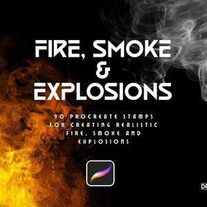 Fire Smoke Explosion Procreate Brushes: Realistic Effects (Digital Download)