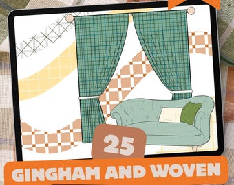 Fabric Pattern Brushes for Procreate | Seamless Gingham & Woven Textures