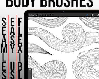 26 Snake & Dragon Procreate Brushes: Controlled and Free Flow Body Brushes