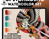 Procreate Spitshading Set: Tattoo Flash Brushes, Paper & Palettes (Digital Download)
