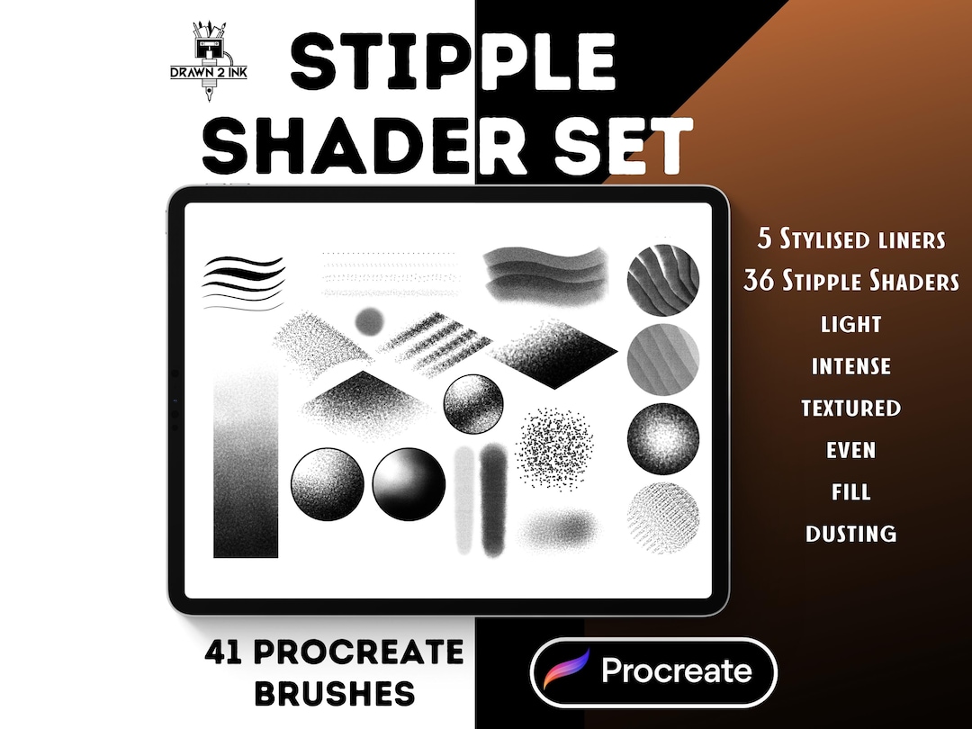Procreate Stipple Brush Set: 41 Shaders & Liners (digital Download) - Etsy