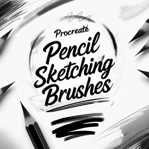 16 Procreate Pencil Sketching Brushes- line, shade, Sketch with realistic drawing effects