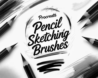 16 Procreate Pencil Sketching Brushes- line, shade, Sketch with realistic drawing effects