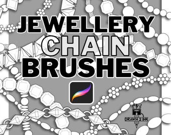 20 Seamless Jewellery chain Brushes for Procreate: repeater brush Set (Digital Download)
