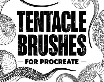 20 Tentacle Procreate Brushes – Locked Angle & Gesture Control Set for Dynamic Creature Designs