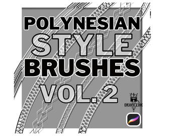 Polynesian Tribal Brush Set Vol.2 for Procreate – 28 Repeater Brushes for Tattoo & Pattern Design